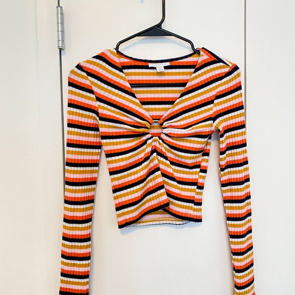 Top Shop Striped Crop Top | Size: Small - Picture 1 of 3